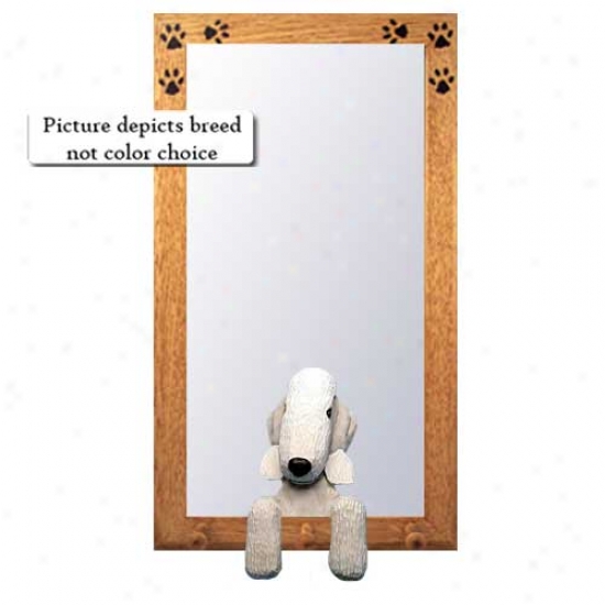 Liver Bedlington Terrier Hall Mirrror With Basswood Walnut Frame