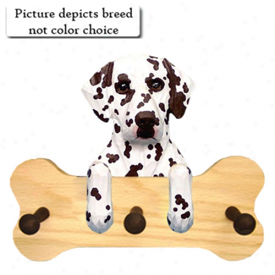 Liver Dalmatian Bone Hang Up Natural Oak