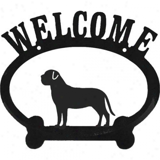 Mastiff Metal Welcome Sign