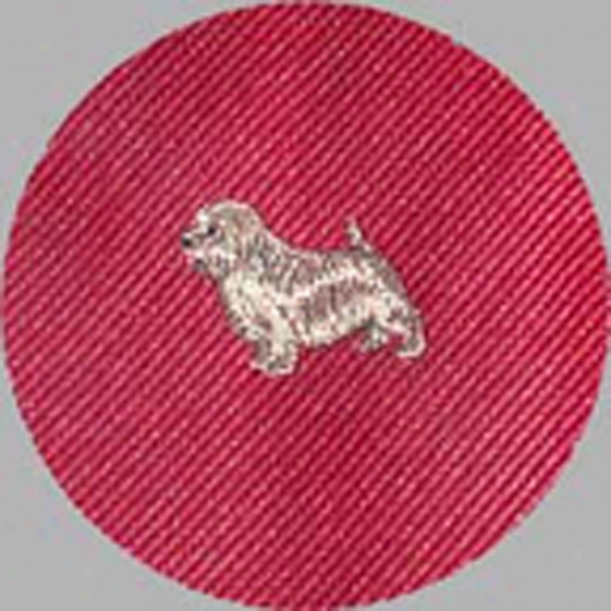 Norfolk Terrier Tie W/deep Red Background
