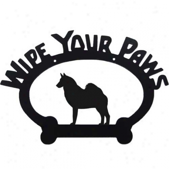 Norwegian Elkhound Wipe Your Paws Decorative Sign