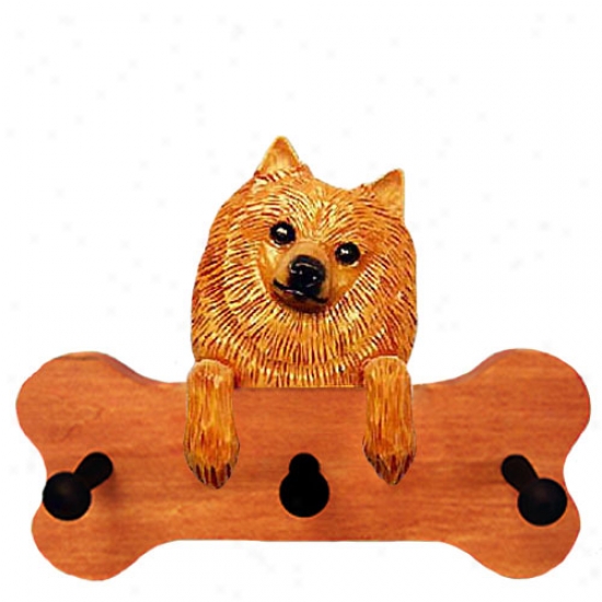 Orange Pomeranian Bone Hang Up Maple Finish
