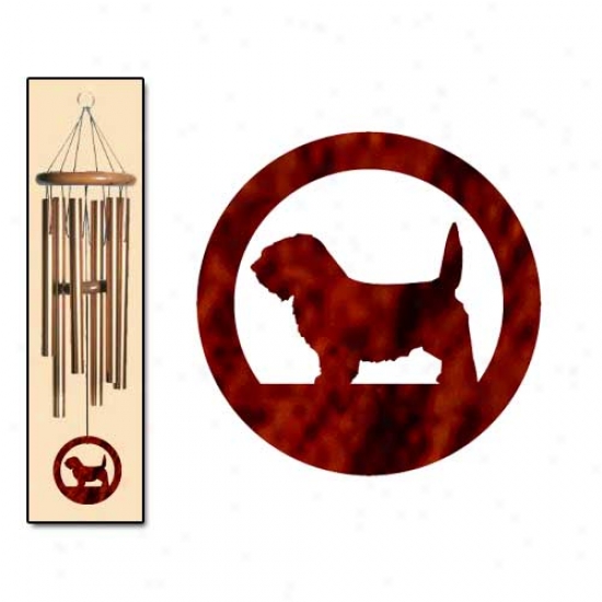 Petit Basset Griffon Vendeen Wind Chimnes Medium Bronze