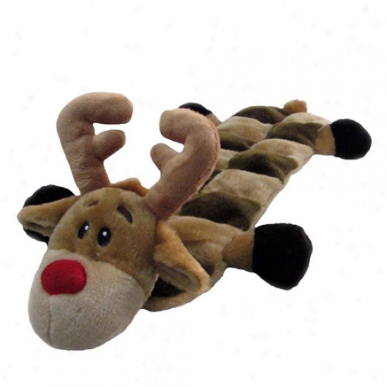 Plush Puppies Holiday Long Body Squeaker Mat Reindeer