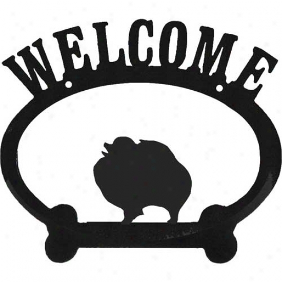 Pomeranian Metal Greeting Sign