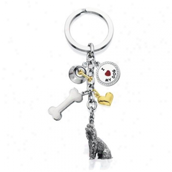 Poodle - I Love My Dog Keychain