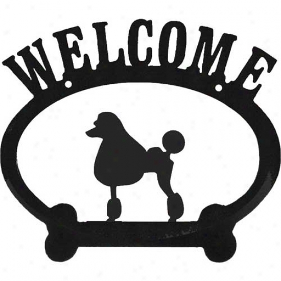 Poodle Metal Welcome Sign Show Clip