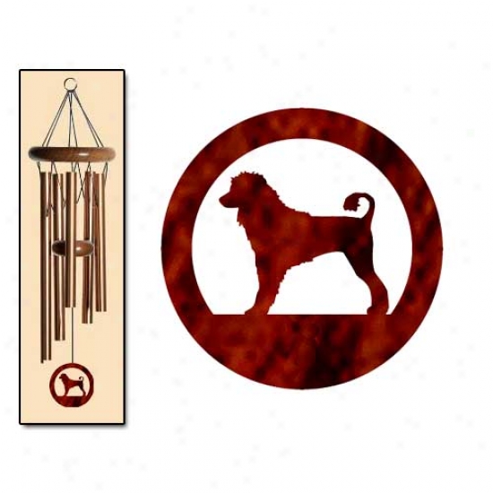 Portuguese Water Dog Wind Chimes Small Bronze
