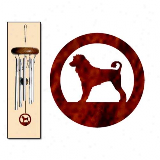 Portuguese Water Dog Wind Chimes X-small Silver