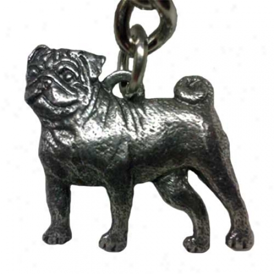 Pug George Harris Pewter Keychain