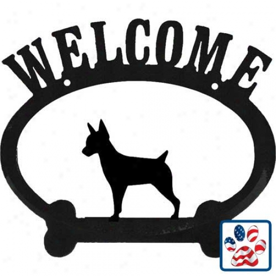 Rat Terrier Mwtal Welcome Sign