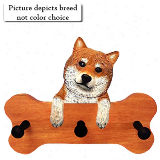 Red Shiba Inu Bone Hang Up Maple Finish