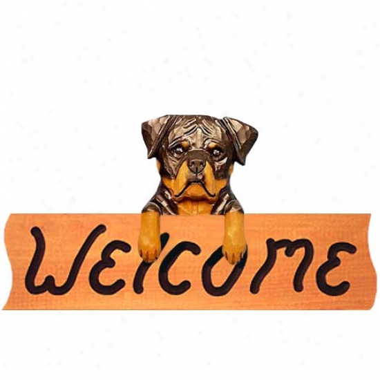 Rottweiler Welcome Sign Maple