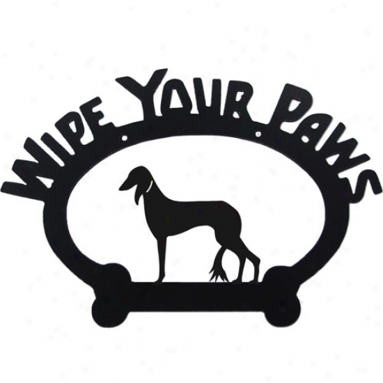 Saluki Wipe Your Paws Sign By Sweeney Ridge
