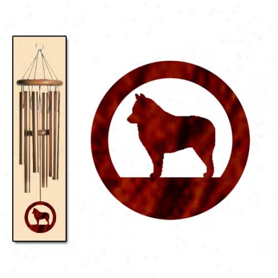 Schipperke Wind Chimes Medium Bronze