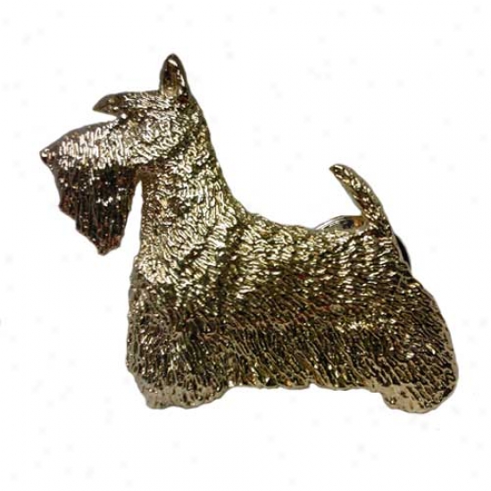 Scottish Terrier Pin 24k Gold Platwd