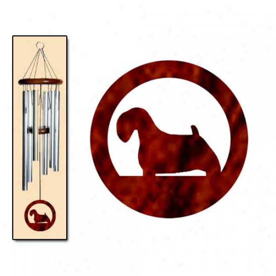 Sealyham Terrier Wind Chimes Medium Silver