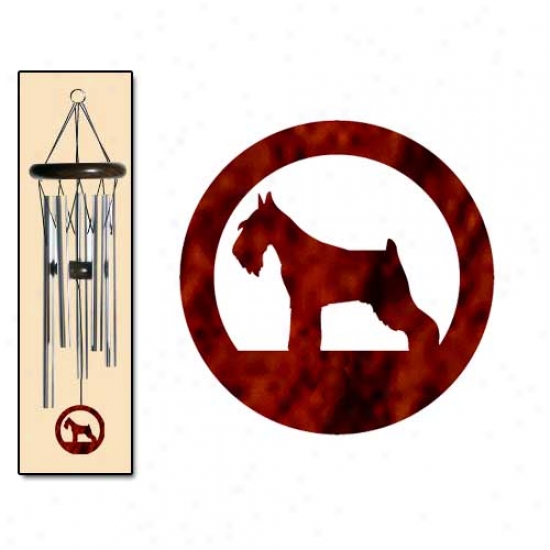 Standard Schnauzer Wind Chimes Small Silver