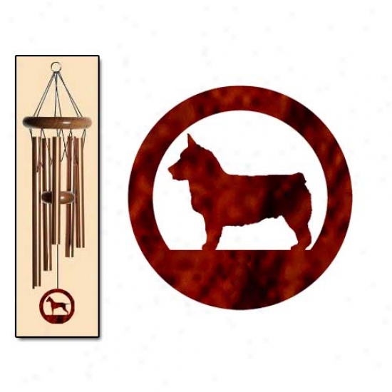 Swedish Vallhund Wind Chimes Small Bronze