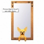 Fawn Chihuahua Hall Mirror With Oak Golden Frame