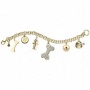 Gold Plated Charm Bracelet With Austrian Crystals