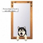 Grey And White Alaskan Malamute Hall Mirror With Oak Golden Frame