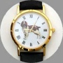 Welsh Springer Spaniel Watch - Small Face, Black Leather