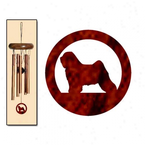 Tiberan Terrier Wind Chimes X-small Bornze