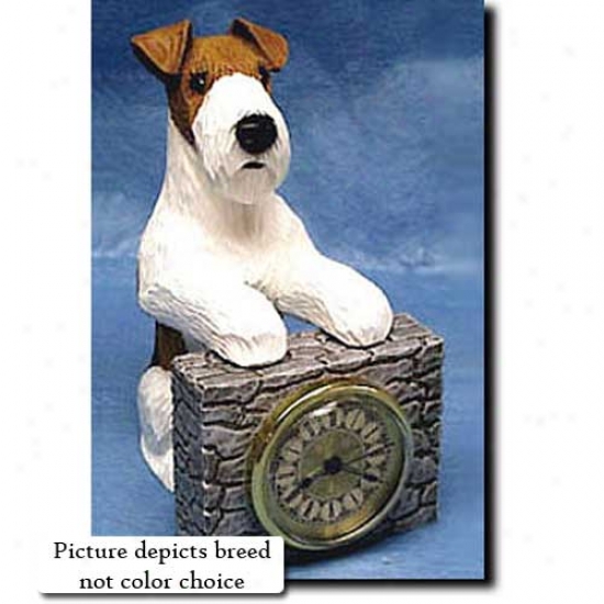 Tri Wire Fox Terrier Mantle Clock