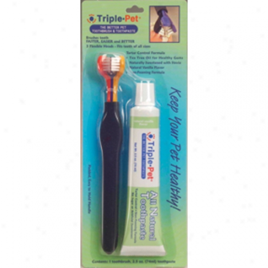 Triple Pet Ezdog Dental Kit (toothbrush And Toothpaste)