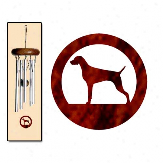 Weimaraner Wind Chimes X-small Silver