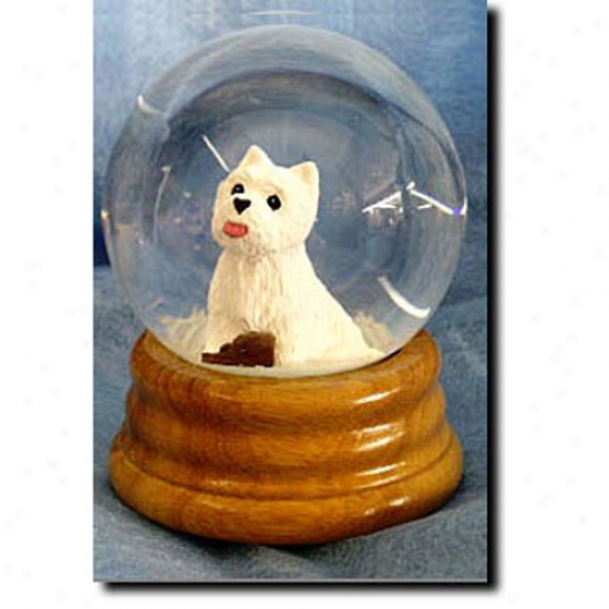 Western Highland White Terrier Musical Snow Globe