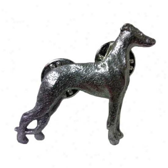 Whippet Pewter Pin