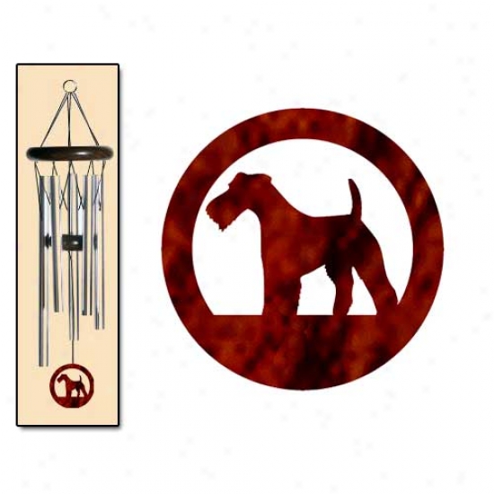 Wire Fox Terrier Wind Chimes Small Silv3r