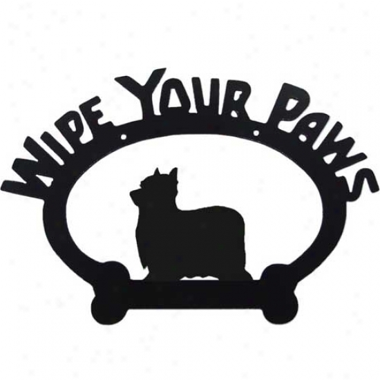 Yorkshire Terrier Wipe Your Paws Decorative Sign Show Clip