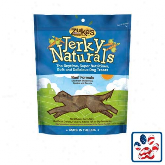 Zukes Jerky Naturals Dog Treats 6oz Beef