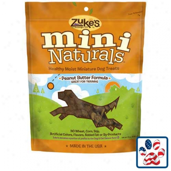 Zukes Mini Naturals Dog Treats Peanut Butter 6oz